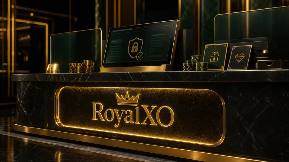RoyalXO bonuspöytä kultaisella kaiverruksella