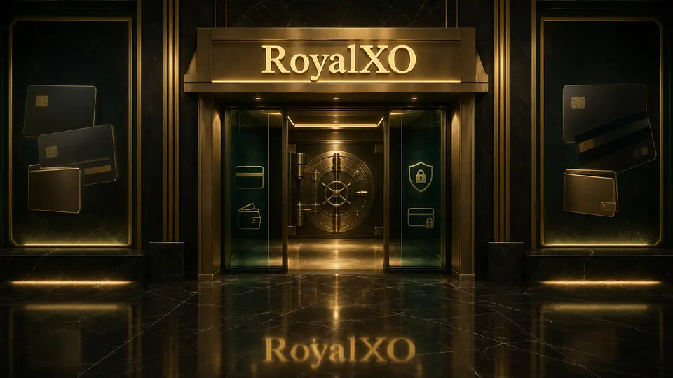 RoyalXO turvallinen kassakäytävä ja kultainen sisäänkäynti