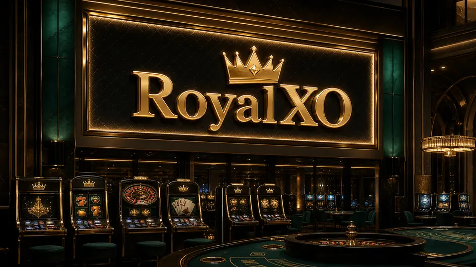 RoyalXO peligalleria ja valaistu seinäkyltti